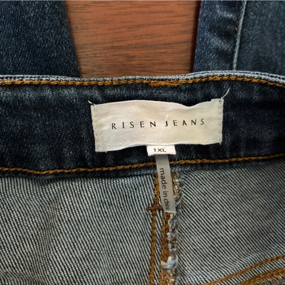 RISEN HIGH RISE BUTTON FLY ANKLE WIDE JEANS - Picture 3 of 3